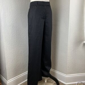 NEW Reformation Carter Black 100% Linen Mid Rise Wide Leg Dress Pants Size 0P